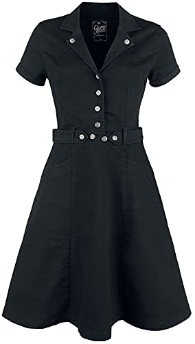 Queen Kerosin Workwear Dress Frauen Mittellanges Kleid schwarz XL