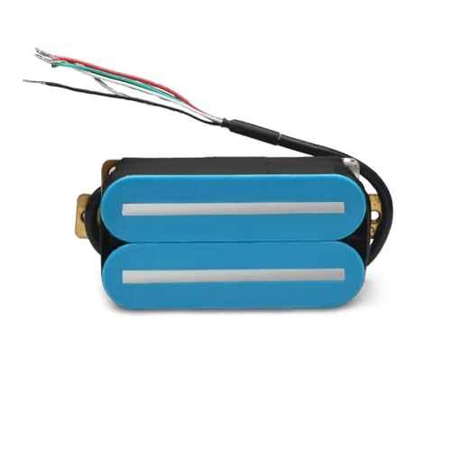 Gitarren-Tonabnehmer E-Gitarre Humbucker Dual Coil Dual Rail Gitarrensteg-Tonabnehmer Mit 57 Mm Stahlstange, Schwarz, Weiß, Grün (Color : Light Blue)