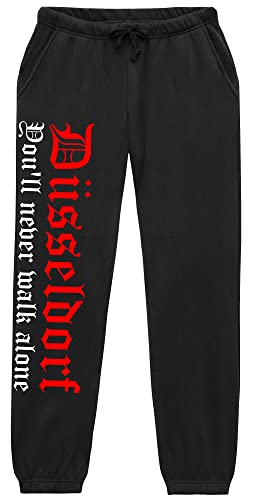 Düsseldorf Never Walk Alone Jogginghose | Düsseldorf Hose Herren Fussball Ultras Sport Freizeit | (XXL)