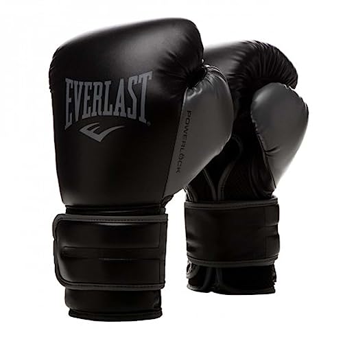 Everlast Unisex - Erwachsene Boxhandschuhe Powerlock 2 Trainingshandschuh, Schwarz, 16oz