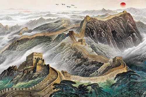 HfmQuisutron Great Wall Landscape Poster Jigsaw Puzzle 1000 Teile Aus Holz Buntes Geschicklichkeitsspiel Für Die Ganze Familie Erwachsene Yw293Az