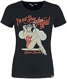 Queen Kerosin Damen Vintage Shirt | T-Shirt | Slim Fit | Frontprint | Kurzarmshirt | Pin-Up | Rockabilly I´m Not Your Angel