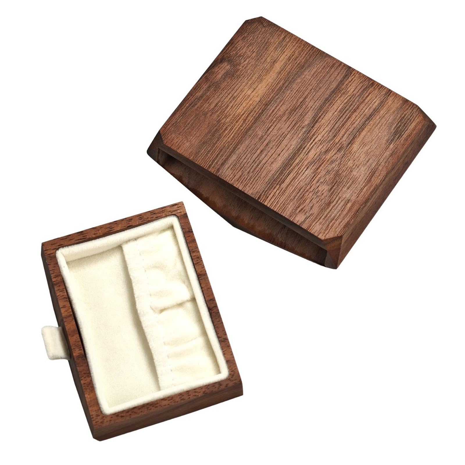 ZIDDAR Handgefertigte Kleine Ringbox Aus Holz Mit Samtfutter Vitrine Für Verlobungs Und Eheringe Schmuck