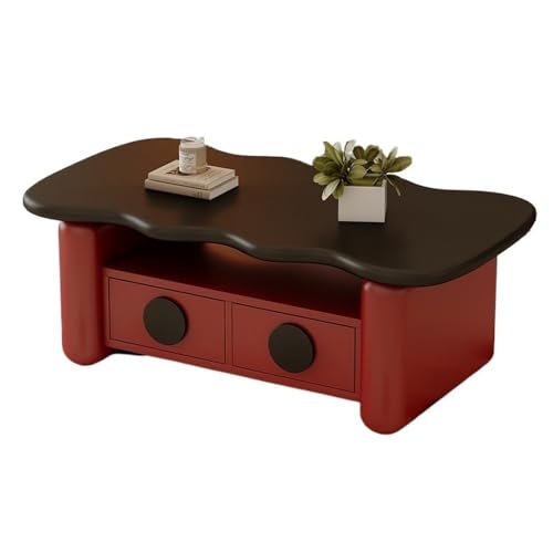 FUHAI-666 Beistelltisch Moderner minimalistischer Couchtisch mit Stauraum for das Wohnzimmer, Luxus auf kleinem Raum, kreatives Design, Teetisch for zu Hause Kaffeetisch Kleiner Sofatisch(Red)