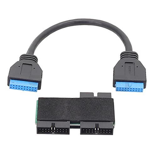 Qsvbeeqj USB3.0 19PIN Buchse Auf 2 Stecker 19Pin Stecker Adapter USB 19Pin 1 Bis 2 HUB Mit Chip Und Modularem Kabel 20CM/7 87in