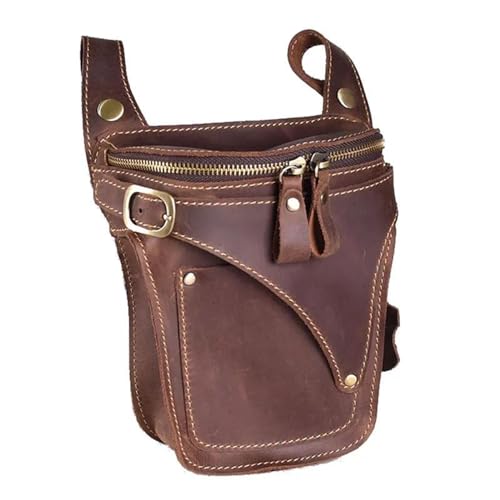 Motorbike Rear Rocker Bag Vintage Für Männer Echtes Leder Gürtel Tasche Männer Taille Pack Männlichen Hüfte Fanny Packs Tasche Crazy Horse Leder Motorrad Tasche Motorcycle Side Bag