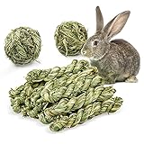 Episkey Kauspielzeug für Kaninchen, natürliches Timothy Gras, Heuball, Häschen, Backenzägel, Gras, Spielzeug für Kleintiere, Spiel, Kauspielzeug für Kaninchen, Hamster, Chinchilla, 12 Stück