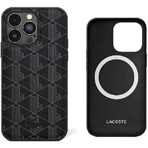 Lacoste LCHMP15LPBSK Hülle für iPhone 15 Pro 6.1" Schwarz hardcase Blend Monogram