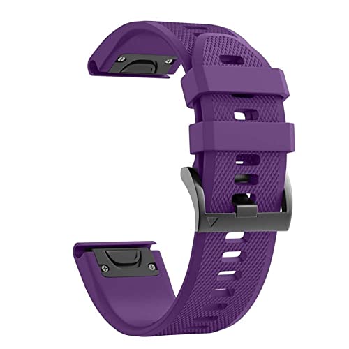 TONECY Smart Silikon-Ersatzbänder für Garmin Fenix 6 6S 6X Pro 5 5X Plus 3 3 HR 935 945 Schnellverschluss-Armband 22 26 mm (Farbe: lila, Größe: 26 mm Fenix 6X 6XPro)