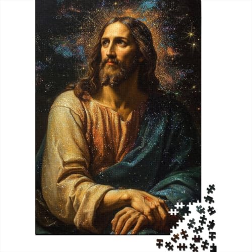 1000 Teile für Erwachsene, schwierige Puzzles, Puzzles mit dem Heiligen Jesus, Puzzles für Erwachsene und Teenager für anspruchsvolle Puzzlespiele und Familienspiele (Größe 75x50cm)