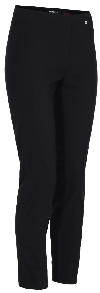 Robell Style ROSE09 – Bequeme, stretchige 7/8 Damenhose mit schmal geschnittenem Bein Farbe Schwarz Größe 38