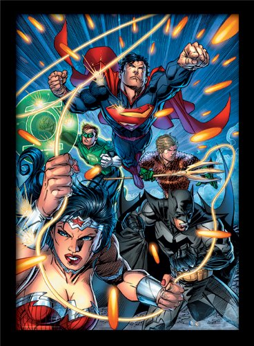 Pyramid International FP10893P-PL Dc Comics Justice League Attack Gerahmter Kunstdruck