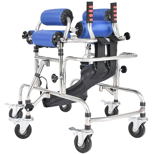 Behinderte Gehhilfen Baby Walker Medizinische Gehhilfen - 6 Räder Walker für Kind Hemiplegie Training, 85-130cm Stand Rehabilitation Ausrüstung Unterstützung