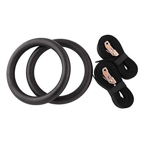 BFVAKBKYT Gymnastik Ringe,Suspension Trainer System, 28mm ABS Pull-up Fitness Gym Ringe for Arm Brust Bauch Muskel Körper Festigkeit Training Workout(Black Set)