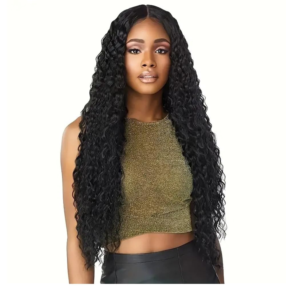 Kiudduy Wig HD Lace Front Wig Mittlerer Teil Langes Lockiges Big Wave Wig Frauenperücke, Feine Verarbeitung