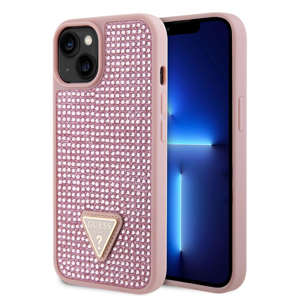 CG MOBILE Guess iPhone 15 Back Cover case - Triangle - Apple iPhone 15 case (Pink)