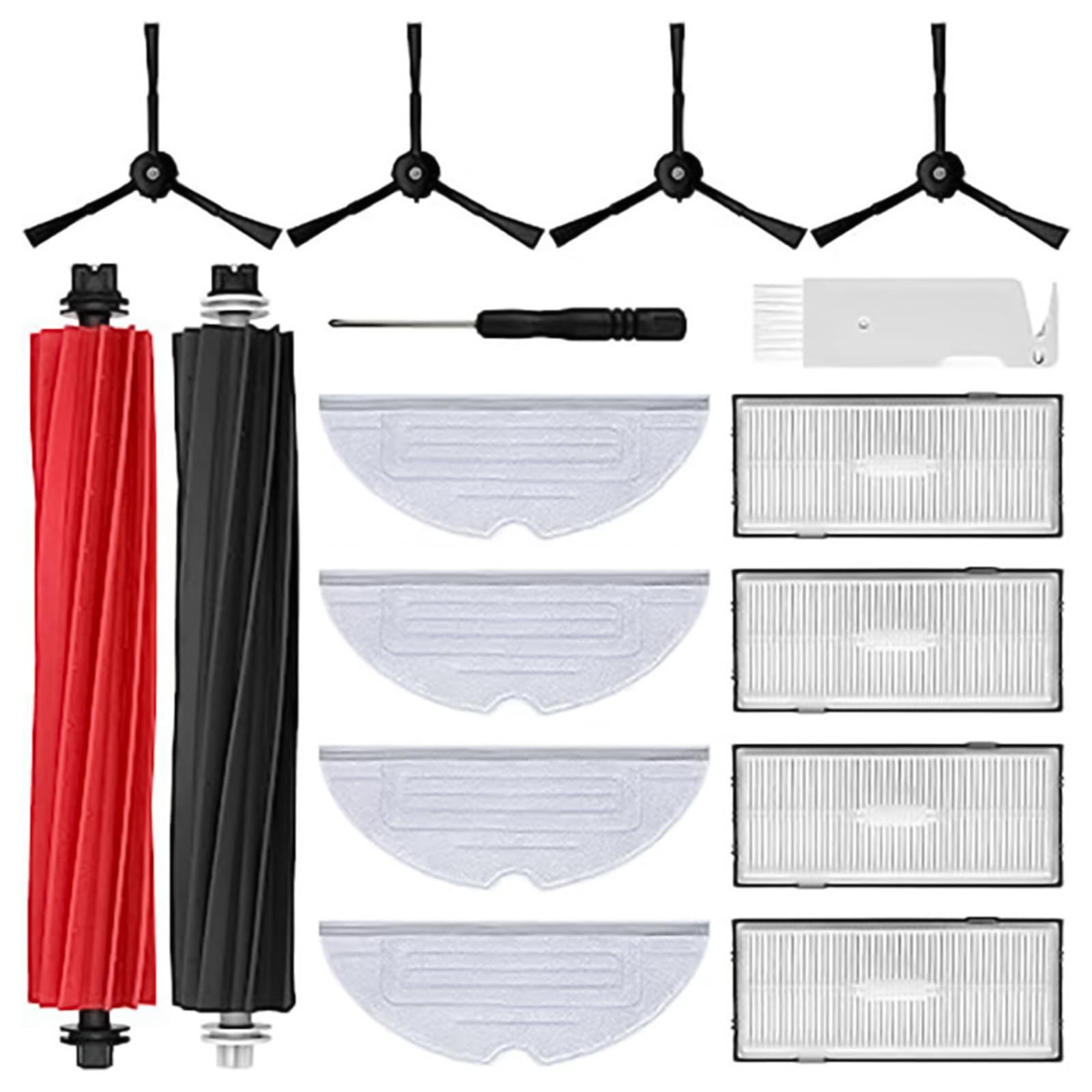 HIOPOIUYT Praktisches Staubsauger Reinigung Lappen Ersatz Set Staubsauger Seitenbürsten Staubsauger Ersatzteil für Staubsauger