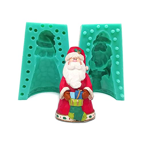 CYILPR Kerzenformen, Weihnachtskerzenform, wiederverwendbar, 3D-Weihnachtsmann-Harz-Form, Figur für Weihnachtskuchendekoration