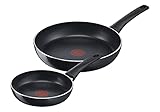 Tefal C27890 Generous Cook 2-teiliges Pfannenset | 20/28 cm | sichere Antihaftversiegelung | Thermo-Signal Temperaturanzeiger | tiefe Form | induktionsgeeignet | Schwarz