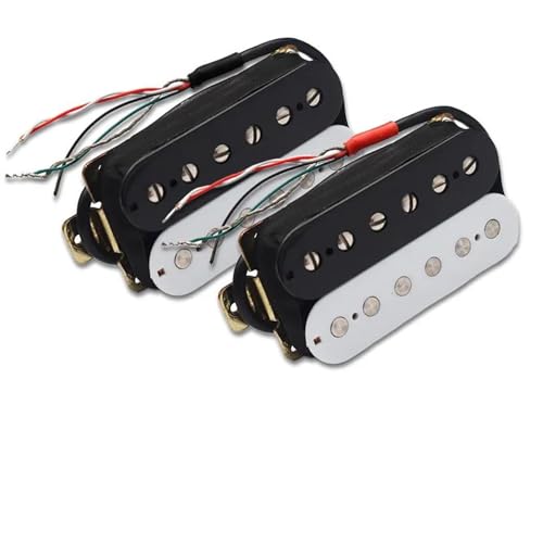 E-Gitarre Pickup Coil Spliting Pickup Humbucker Dual Coil Pickup 4 Leiter Kabel N-7,5K/B-15K Ausgang Schwarz/weiß e gitarren tonabnehmer (Color : Neck and Bridge)