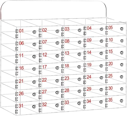 Handy-Schließfach, durchsichtige Handy-Aufbewahrungsbox aus Acryl mit Türschlössern und Schlüsseln, Wandmontage für Büro, Schule, Klassenzimmer, Fabrik, 35