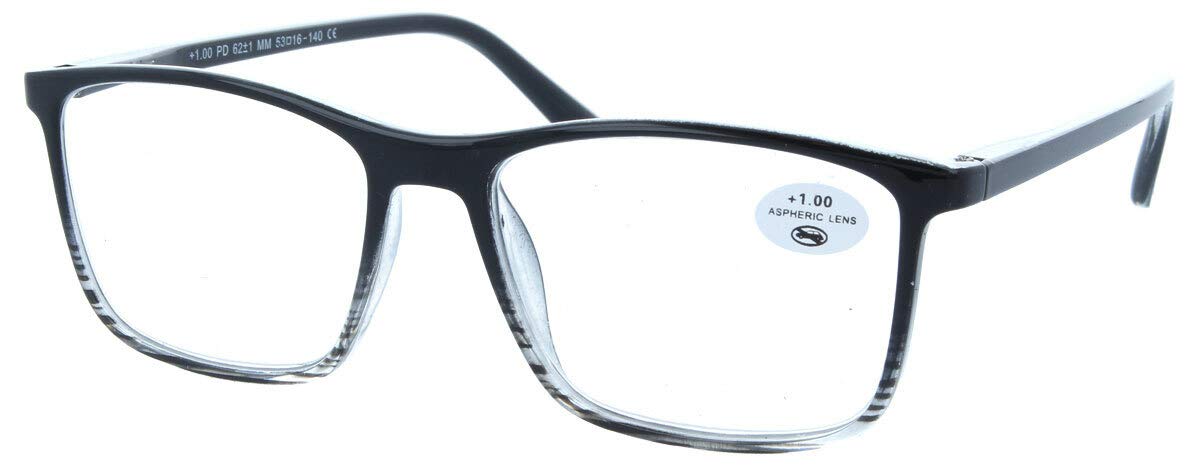 moderne Lesehilfe/ -brille mit Federscharnier in Schwarz + 2,5