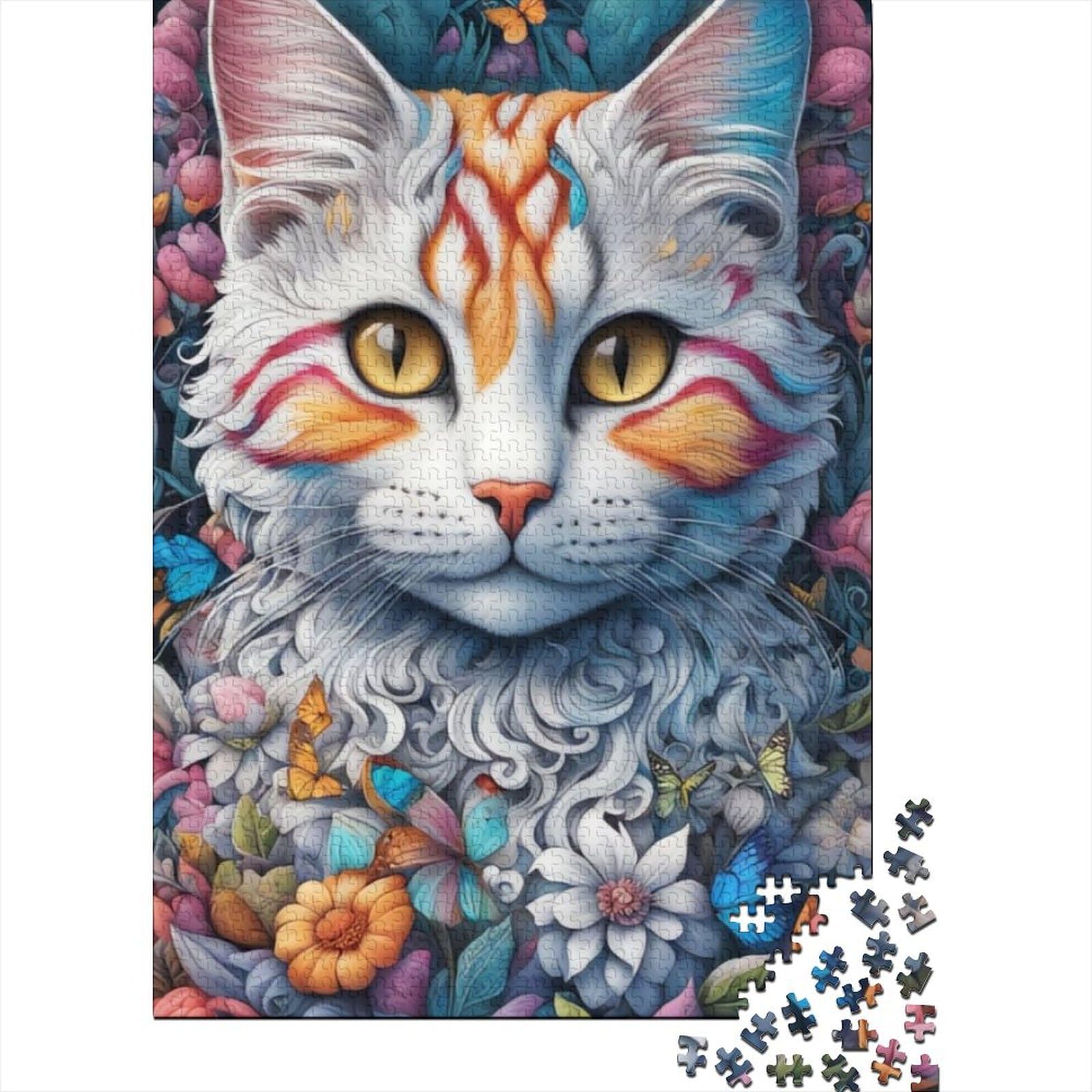 Kunstpuzzle für Erwachsene 1000 Teile Kunstkatzen Holzpuzzle für Erwachsene Puzzlespiel Spielzeug für Erwachsene Familienpuzzle Geschenk (29,53 x 19,69 Zoll)