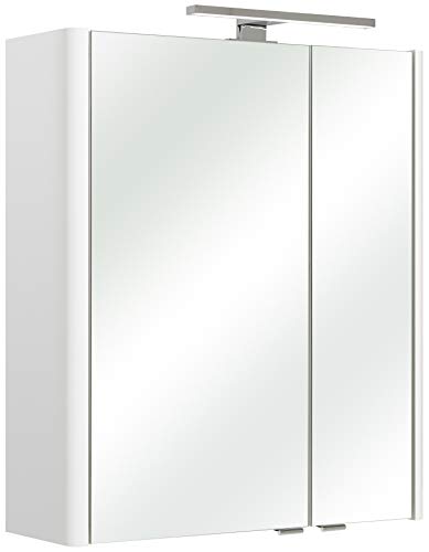 Pelipal 359 Piolo Spiegelschrank Bardi, Holzdekor, Weiß Hochglanz, 20,0 x 60,0 x 70,0 cm
