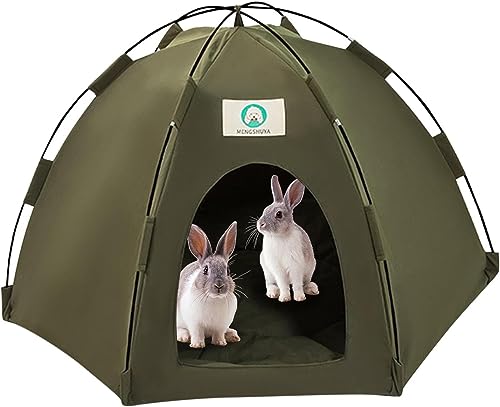 Katzenzeltbett, Hundezelt for draußen, Welpenzeltbett, Haustierzelt im Freien for Katzen im Innenbereich, kleines, leicht zu reinigendes, wasserdichtes Zwinger mit Belüftung (Color : Green, Size : M