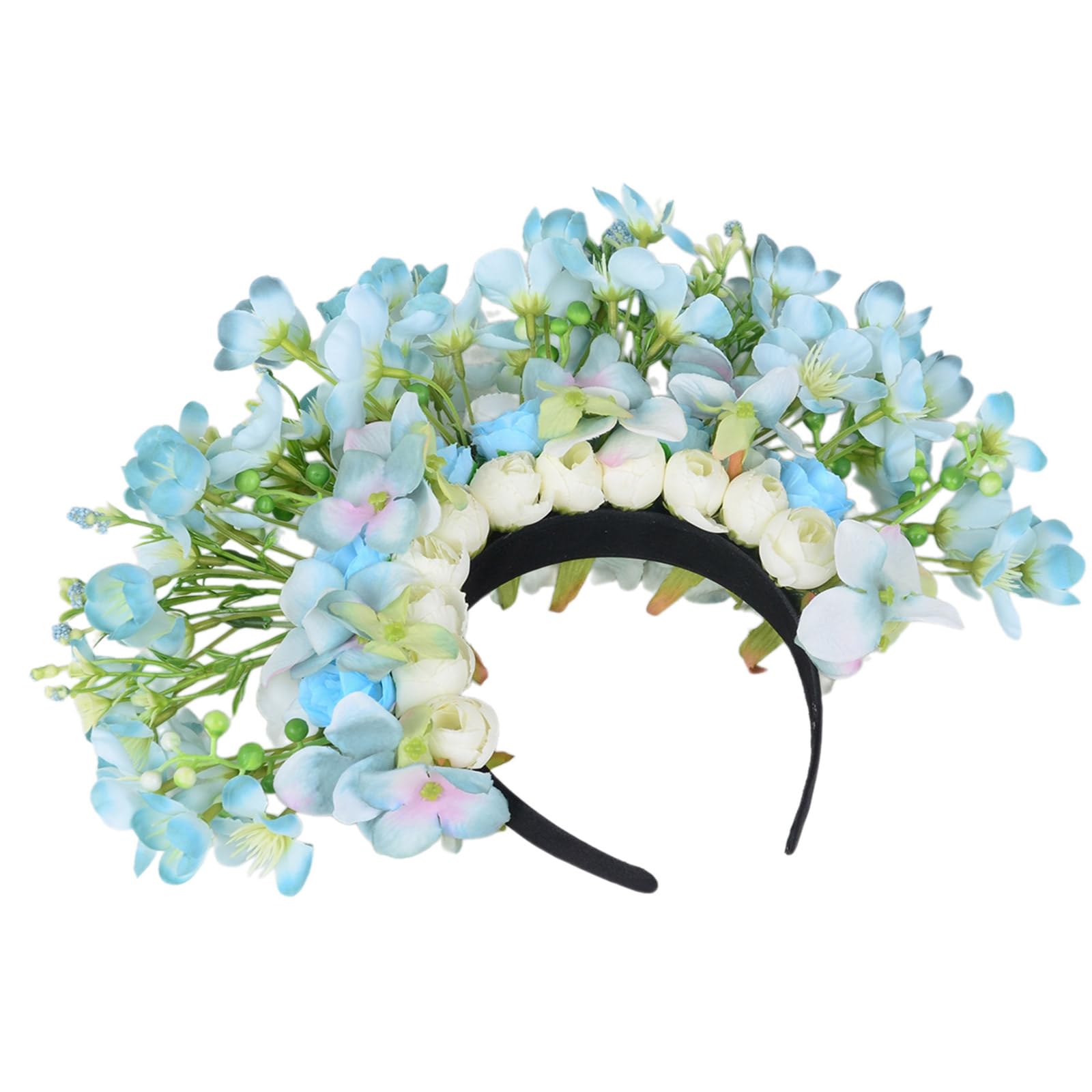 Realistisches Blumen-Stirnband für Reisen, Fotografieren, Frühlingsmädchen, ethnischer Haarreif, Hochzeit, Party, Braut, Haarband, buntes Blumen-Haarband für Mädchen, zum Fotografieren