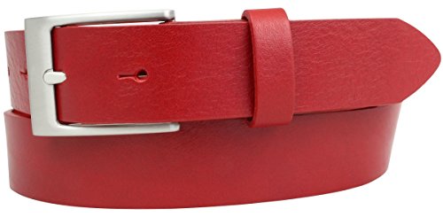 BELTINGER Gürtel aus Vollrindleder 3 cm | Anzug-Gürtel für Damen Herren 30mm | Chino-Gürtel mit massiver Schnalle | Rot 80cm