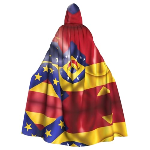 YQxwJL Halloween-Umhang mit Venezuela-Flagge und Kapuze, Renaissance-Umhang für Erwachsene, Cosplay, Hexenumhang