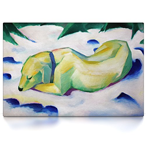 CanvasArts Hund im Schnee - Franz Marc - Leinwand Bild auf Keilrahmen Wandbild 09.1403 (80x60 cm, einteilig)