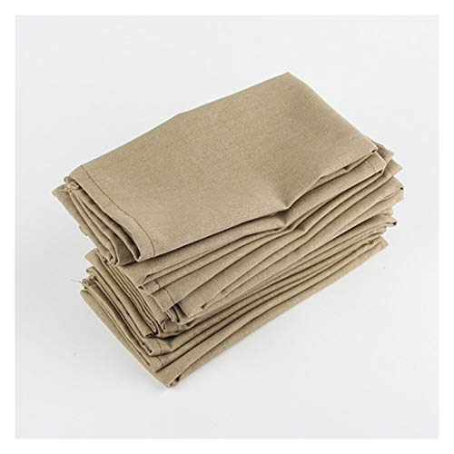 Wiederverwendbare Stoffservietten, Set von 12 Stück Tuch Servietten 40x40cm Baumwolle Leinen Servietten Tischsat Weiche Esstisch Servietten Matte Kinder Tisch Serviette Stoff(12 CJ006 4040Khaki)