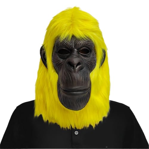 SANRLO Monkey Coslay Halloween Dress Up Full Head Latex For Women Man Halloween Party Carnivals Cosplay Party