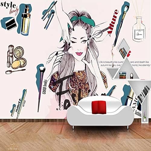 XLMING Handgemalte Kosmetik Nagelstudio Make-Up Shop Schönheit Wand Salon 3D Tapete Home Dekoration Wohnzimmer Sofa Schlafzimmer Tv Hintergrund Wand-300cm×210cm