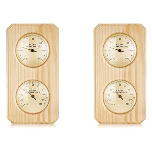 Pyugxab 2X Sauna-Thermometer und Hygrometer Aus 2 in 1 Luftfeuchtigkeits-Temperaturmessung für Den Saunaraum Des Hauses, Der Familie, Des Hotels