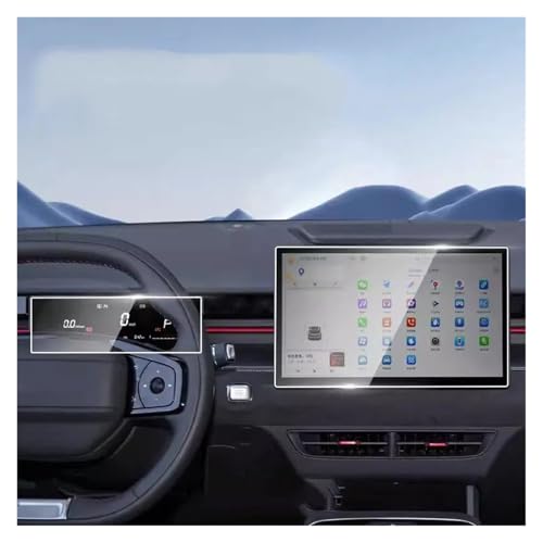 Für Jetour Für Dashing 2022 2023 12,8 Zoll Auto GPS Navigation Center Touch Display Und Armaturenbrett Displayschutzfolie Aus Gehärtetem Glas Navigation Schutzfolie Navigations-Displayschutz(GPS and d