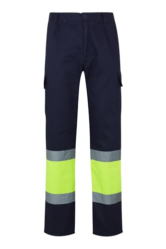 Velilla 157 - Signalhose (Größe S) Farbe marineblau und gelb fluoreszierend