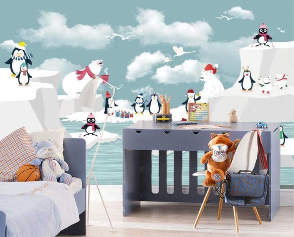 Cartoon Antarktischer Pinguin Bär 3D Tapete Poster Restaurant Schlafzimmer Wohnzimmer Sofa TV Dekorative Wand-250cm×170cm