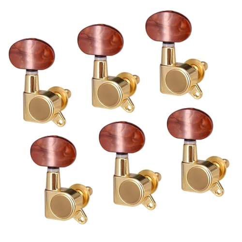 Strings Tuning Pegs Mechaniken Für Gitarre 6er-Pack Stimmwirbel für Akustik- und E-Gitarrensaiten, Mechaniken mit geschlossenem Knopf