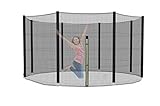 XIUWOUG Sicherheitsnetz Ersatznetz für Trampolin Ø 244 305 366 427 cm, Gartentrampolin Ersatznetz für 6/8 Stangen, Netz außenliegend, Ersatzteil reißfest, UV-beständig,Schwarz,183 cm（6FT）~6 stangen