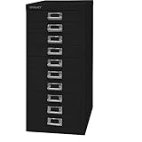 BISLEY MultiDrawer, 29er Serie, DIN A4, 10 Schubladen, Metall, 633 Schwarz, 38 x 27.9 x 59 cm