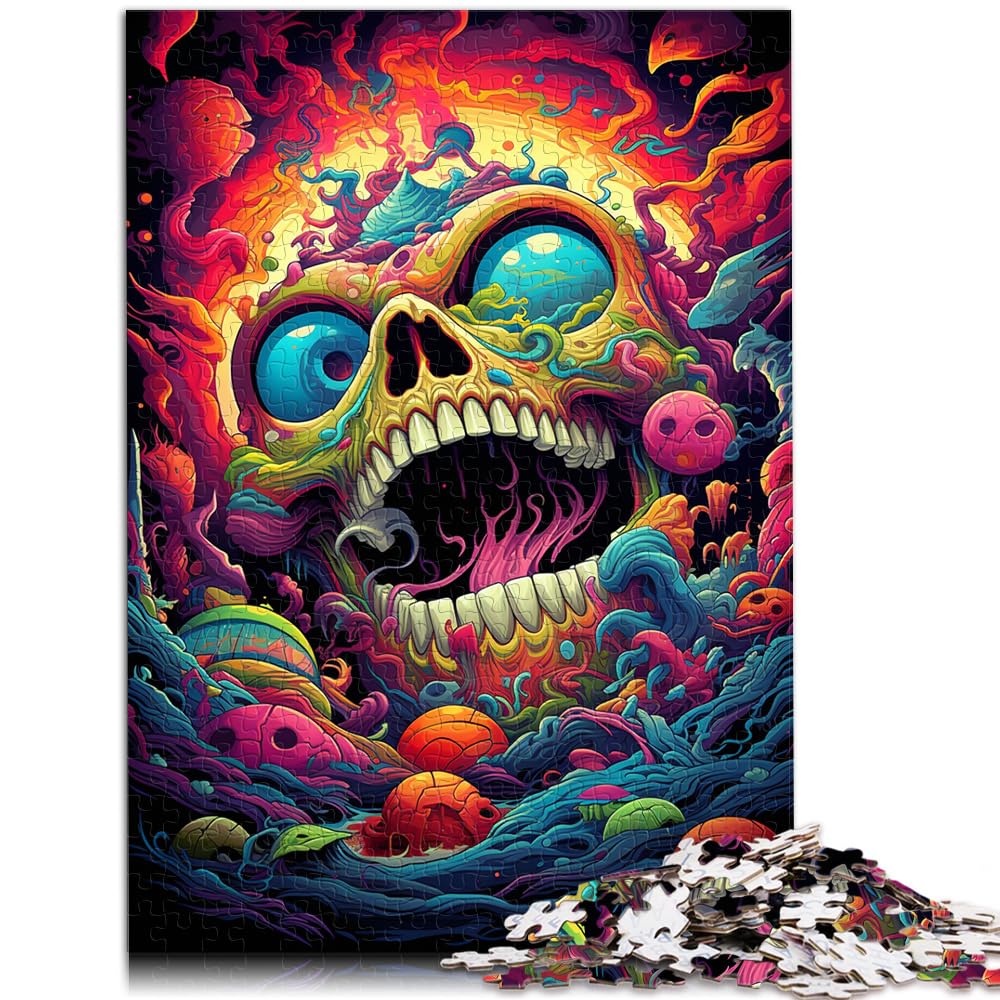 Puzzle-Geschenk, buntes psychedelisches Monster, 1000 Puzzles für Erwachsene, 1000 Teile, Holzpuzzle für anspruchsvolles Puzzlespiel und Familienspiel, 1000 Teile (50 x 75 cm)