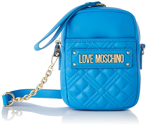 Love Moschino Damen Schultertasche, blau, Einheitsgröße