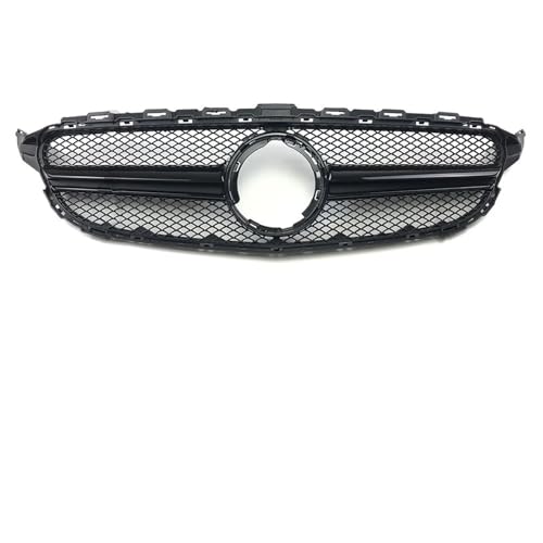 Frontgrills Für Benz W205 C205 S205 Für AMG C 2014-2021 GTR GT Diamant Front Stoßstange Grille Racing Einlass Haube Grill Zentrum Mesh Front Bumper Grille(19-21 AM Black)