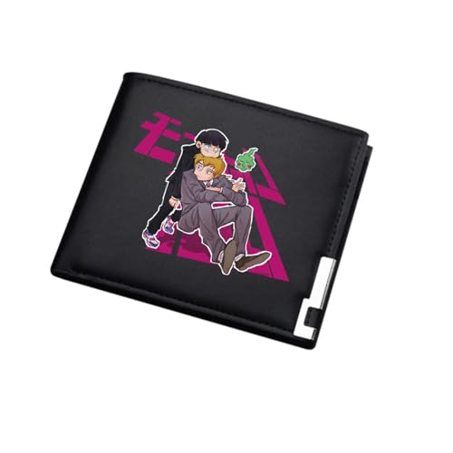 RYNDEX M-ob Psyc-ho 100 Geldbörse Anime, Kunstleder Kartenetui Geldtasche mit Münzfach, Kunstleder Geldbörse Münzbörse Wallet, Game Fans Teens Geburtstagsgeschenk(Color:Multicolor 1)