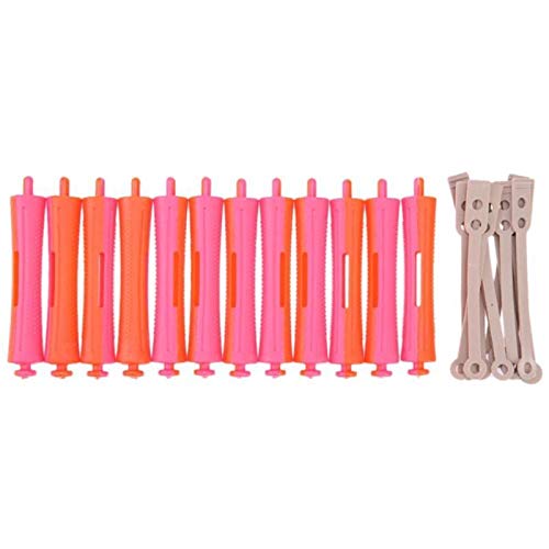 Hair Curler Rolls 36 PC DIY Perm Rod Salon Haar-Rollen-Gummiband-Haarspange Curling Lockenwickler Friseur Maker Styling Haar-Werkzeug zufällige Farbe DIY Wave Styling Kit(6)