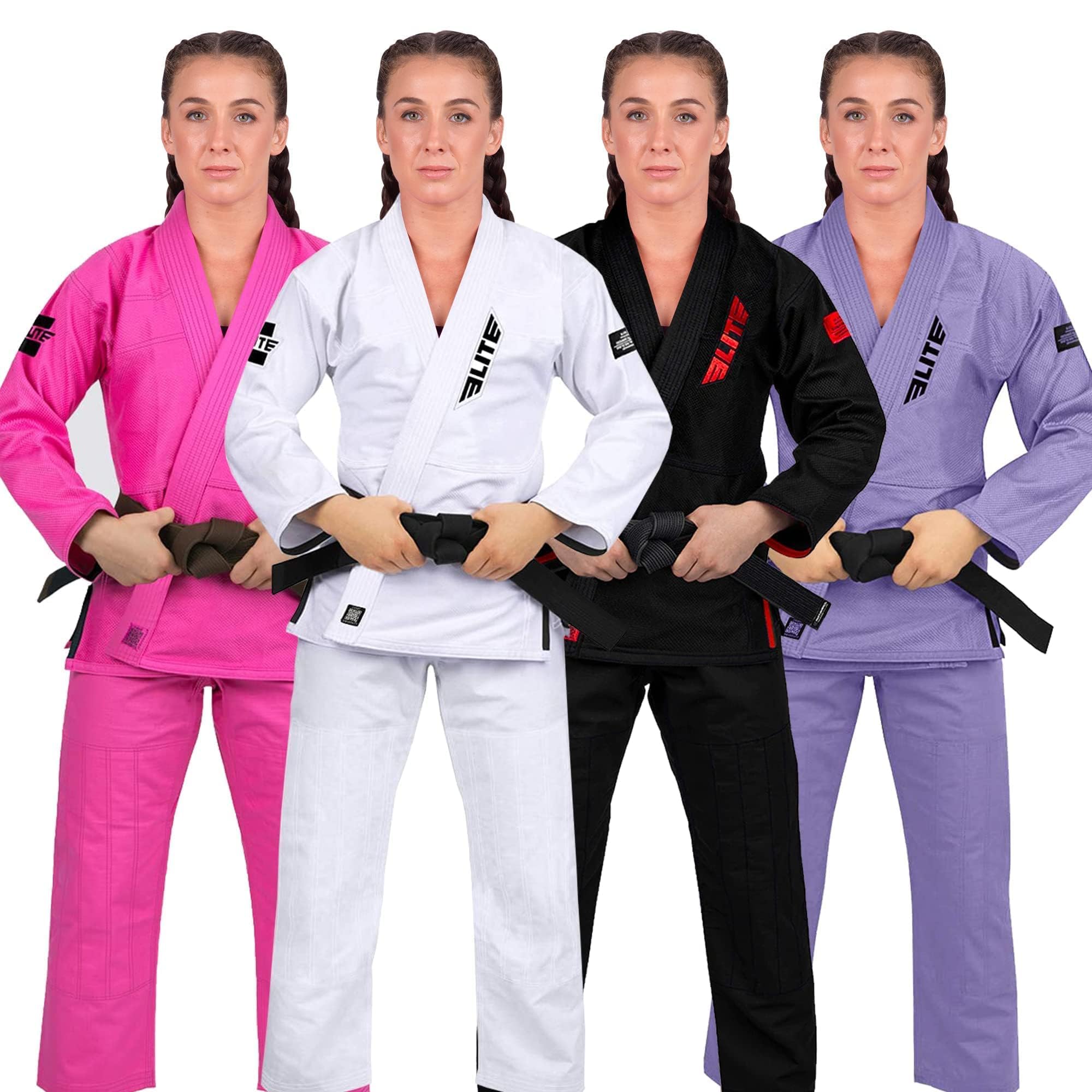 Elite Sports Ultraleichter Damen-BJJ GI – IBJJF Jiu-Jitsu GI für Mädchen und Frauen (siehe spezielle Größenleitfaden), Blau, 4