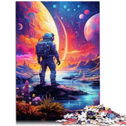 Puzzle für farbenfrohe Astronauten, 1000 große Teile, Puzzle für Erwachsene, Holzpuzzle, Familienaktivität, Puzzle, Lernspiele, 1000 Teile (50 x 75 cm)